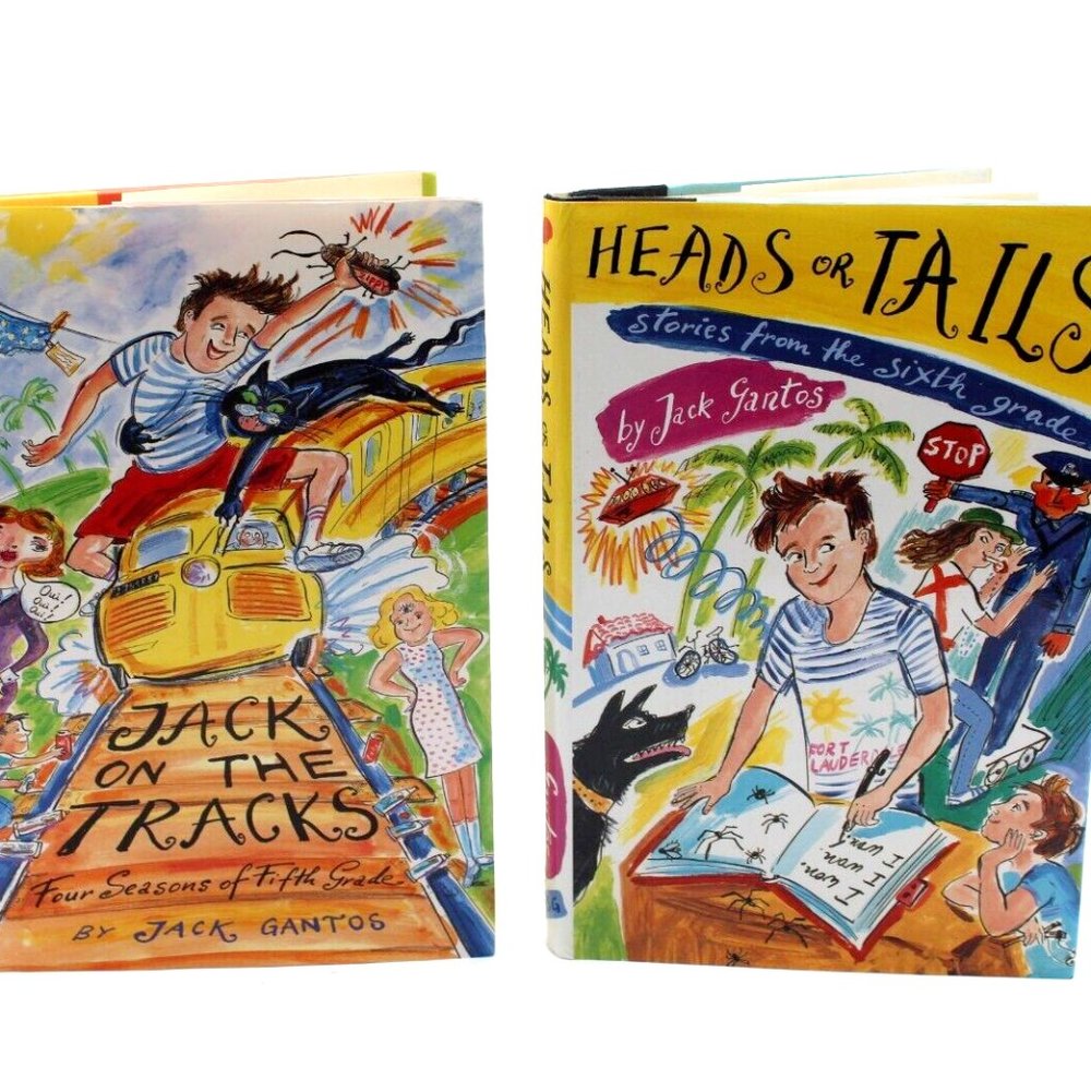 Lot of 2 JACK HENRY Fifth & Sixth Grades (Jack Gantos, 1999) Hardcover Books EUC